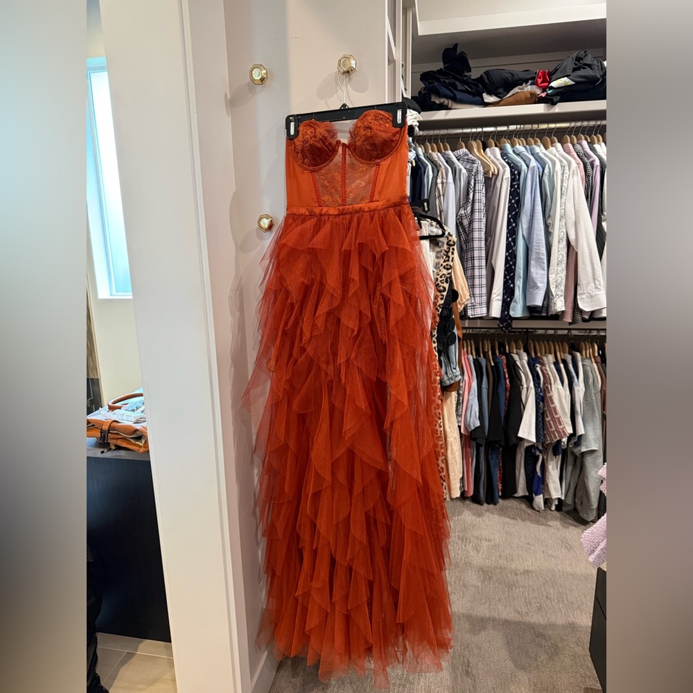 For Love And Lemons Orange Prom Dress